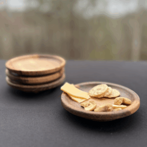 Pecan Wood Wine Glass Charcuterie Topper Set